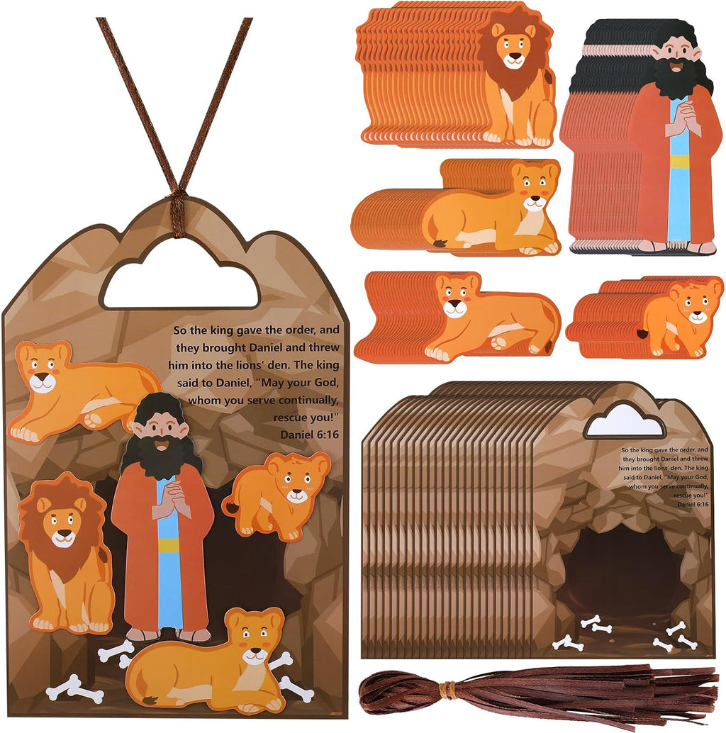 Syhood 24 Set Daniel and The Lion's Den Craft，Bible DIY Kit