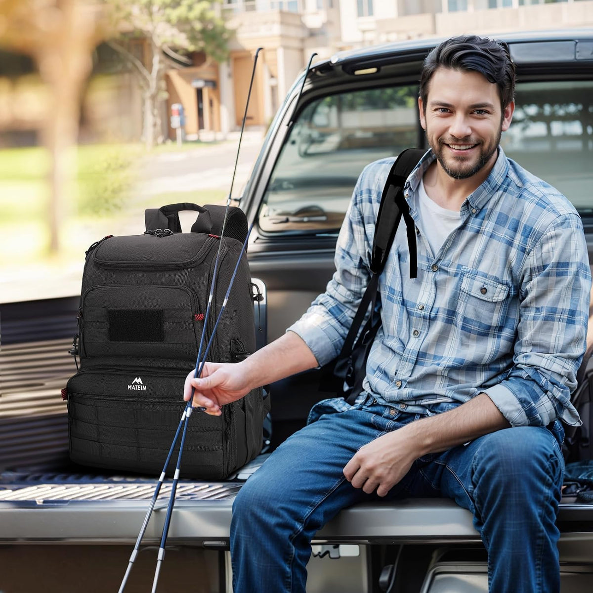 MATEIN Fishing Backpack Tackle Box, Tackle Backpack with Cooler for Men