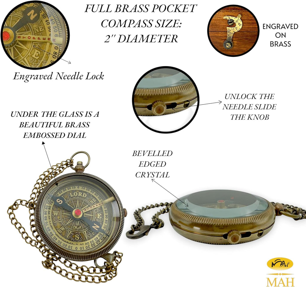 Handmade Religious Brass Compass Gift with Engraved & Embossed Faith Messages – Inspirational Christian Religious Gift Keepsake for Baptism, Confirmation, Christening, First Communion or Christmas