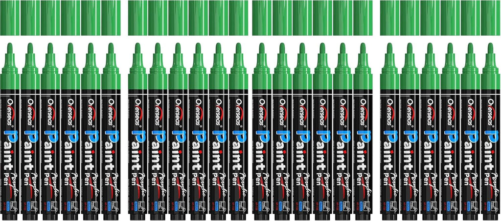 Overseas 12 Pack Black Acrylic Paint Pens Permanent Markers, Medium Tip