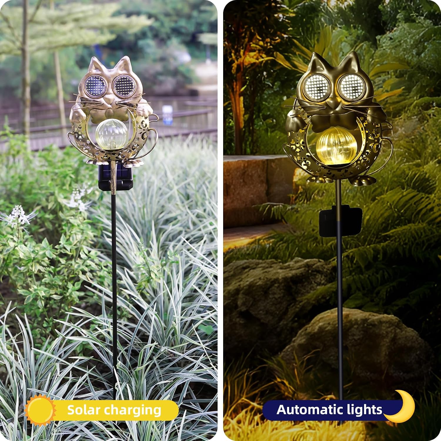 SRNPMIU Solar Lights Outdoor Decor, Solar Cat Yard Decorations Outdoor