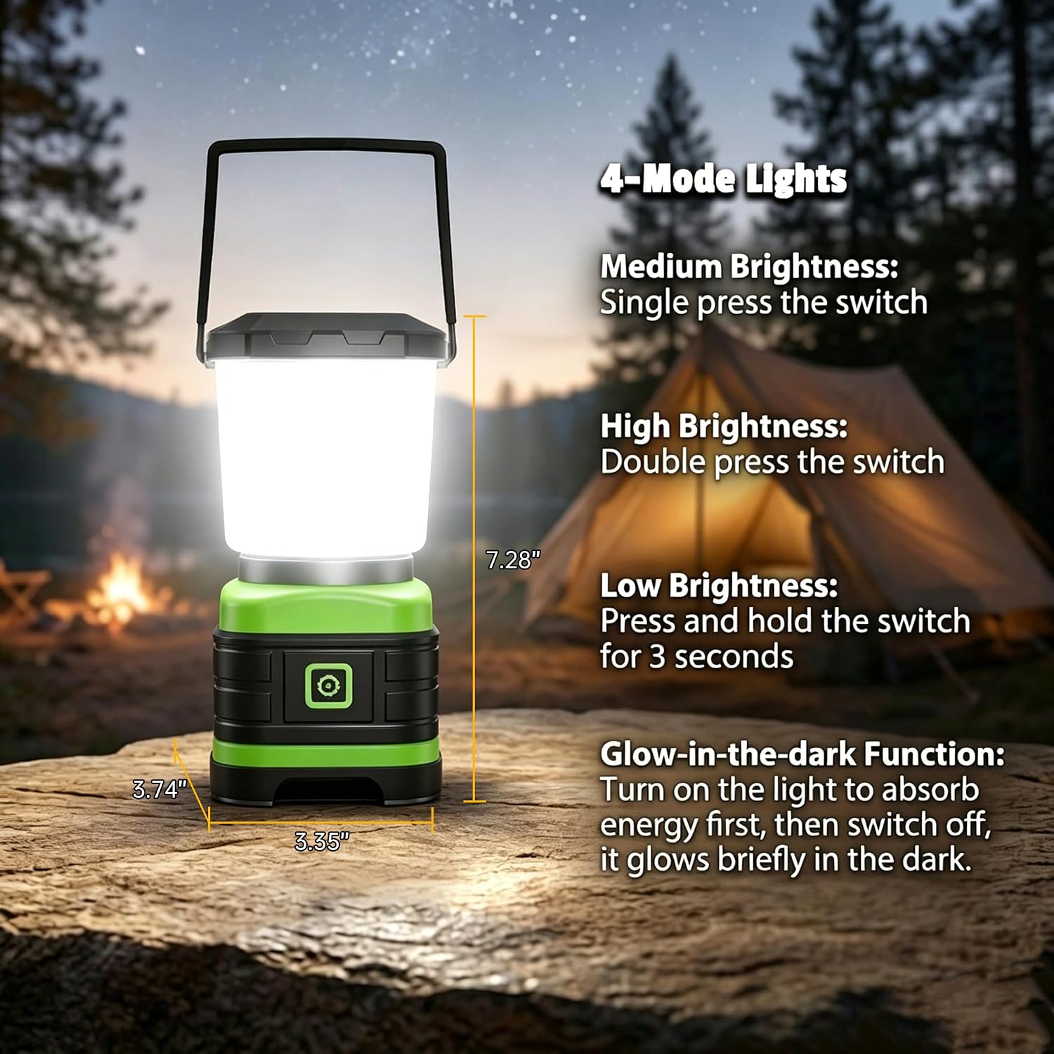 Lichamp LED Camping Lantern, Portable Lanterns Flashlights, Outdoor Lights
