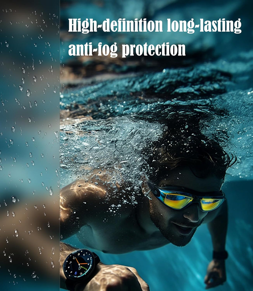 Swim Goggles, 2 Pack Unisex Adult Swimming Goggles No Leakage Anti Fog Wide View for Men Women Youth