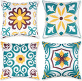 Pyonic Turquoise Outdoor Pillow Covers 18x18 inch Set of 4