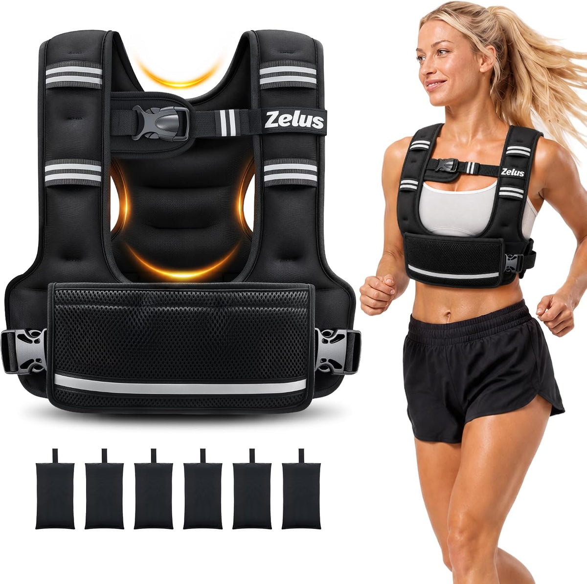 ZELUS Adjustable Weighted Vest for Women Men, Ergonomic Fit Training Vest