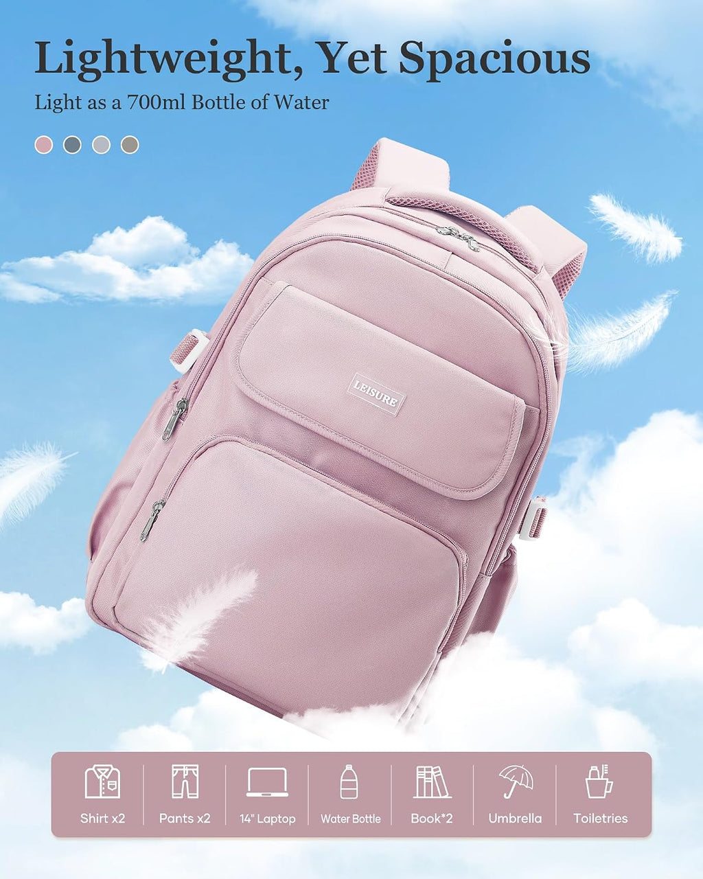 Waterproof School Backpack For College Students Women,Simple Kawaii Bookbags,Casual Laptop Travel Daypack Backpacks,Lightweight School Bags For Girls(Purple)