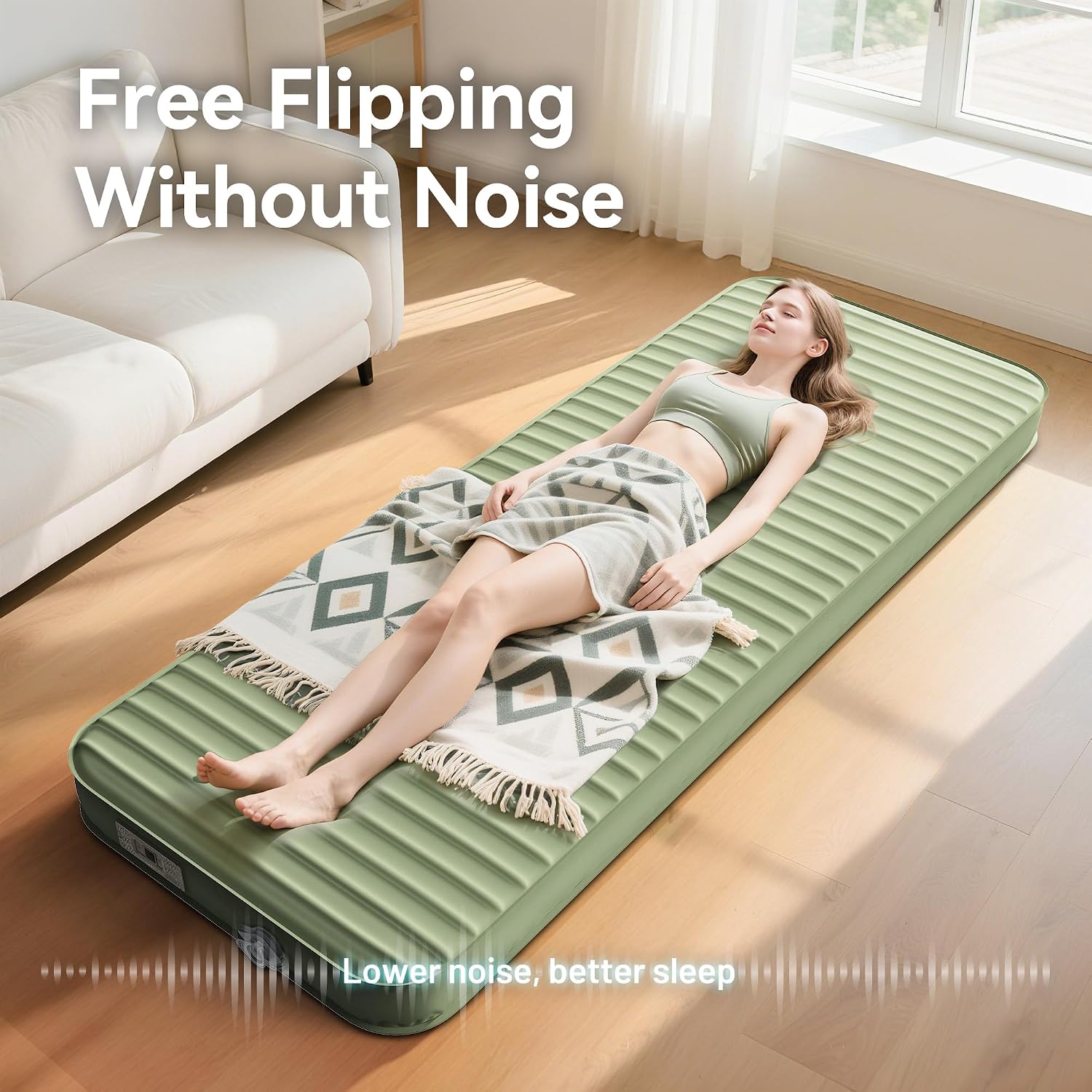 Camping Sleeping Pad, 4" Ultra-Thick Memory Foam Camping Mat