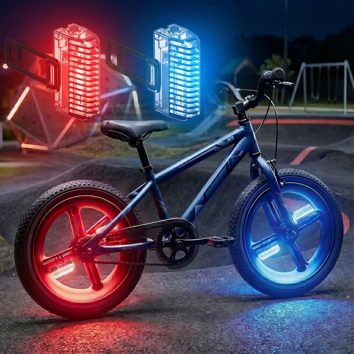 HANZE Rechargeable Bike Wheel Lights, Bicycle Spoke TierDecorations, 2 Pack