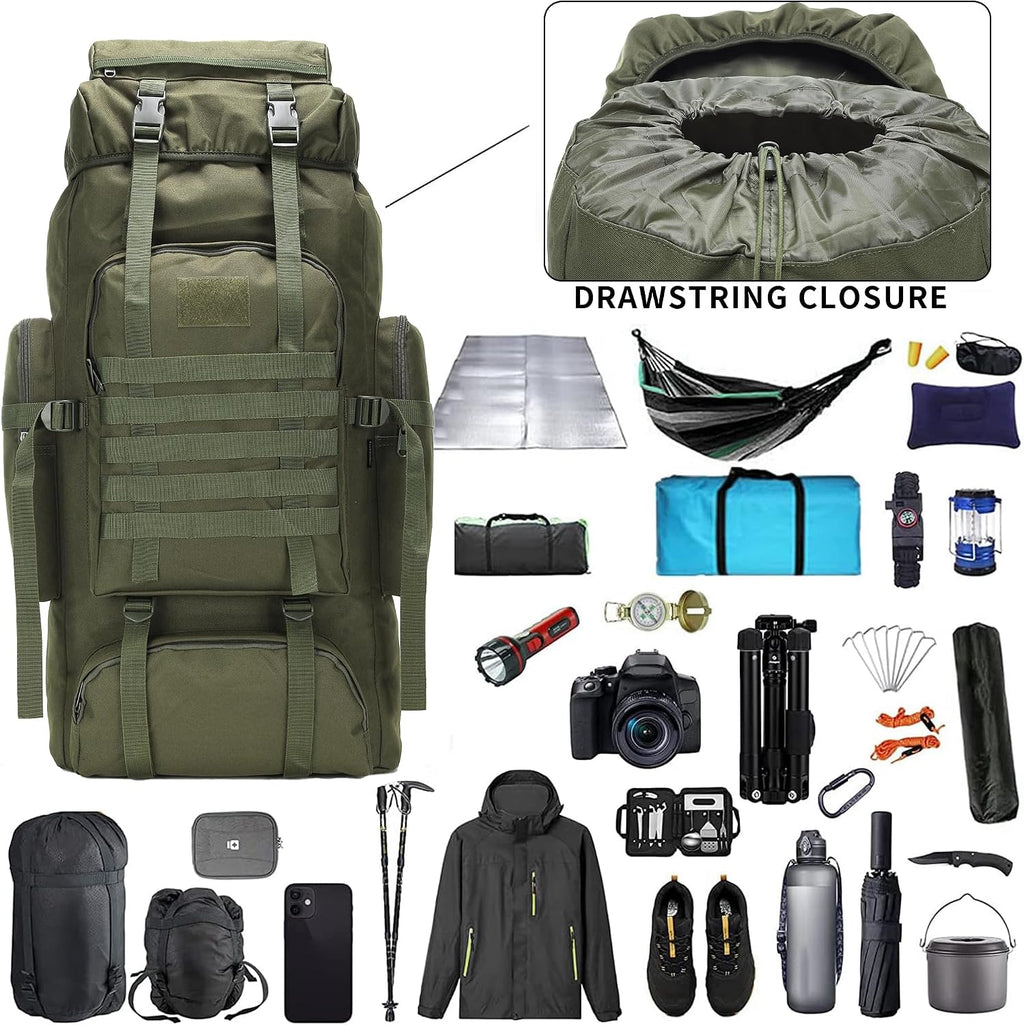 Hiking Backpack for Men 70L/100L Camping Backpack Military Rucksack Molle 3 Days Assault Pack for Climbing