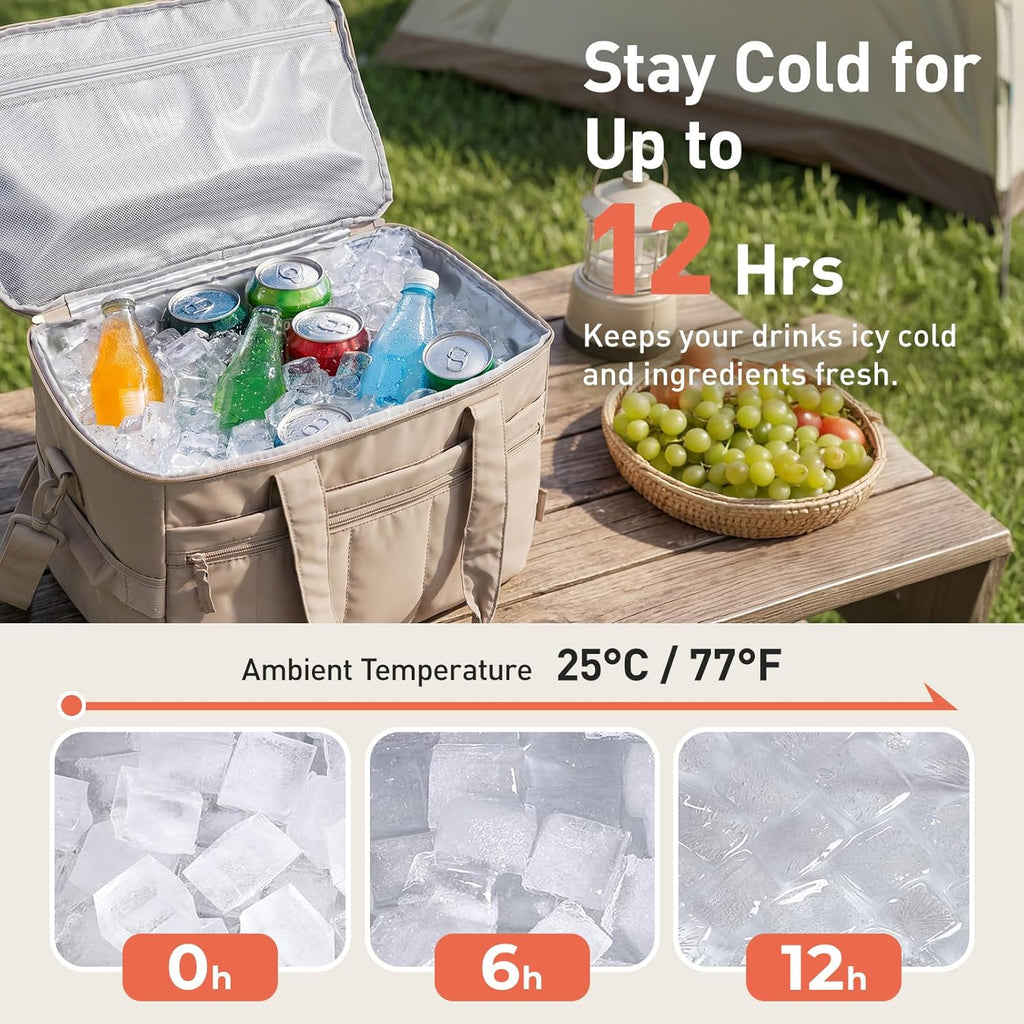 TOURIT Puffer Insulated Cooler Bag 48 Cans/32L, Waterproof Beach Cooler