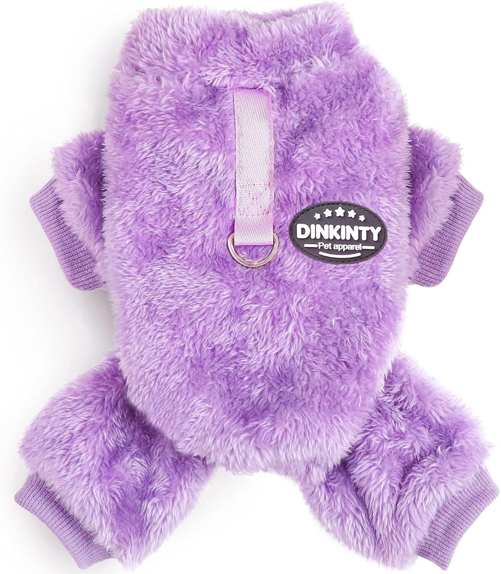 Fleece Dog Pajamas Winter Warm Dog Sweater for Small Dogs Thermal Soft Puppy Pjs Coat Stretchy Jumpsuit Doggie Pet Clothes Outfits Cat Apparel (Grey, X-Small)
