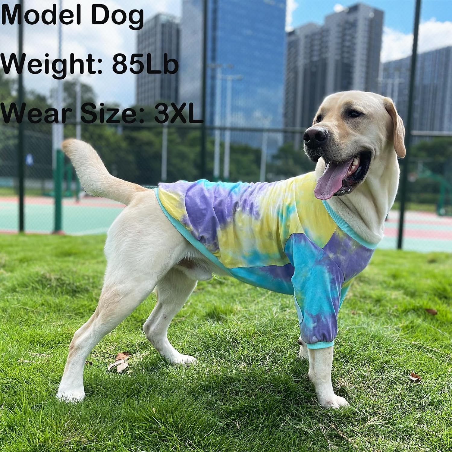 Tie Dye Dog Clothes for Extra Large Dogs Breathable Cotton Dog Shirt Dog Pajamas Big Dogs Boy Girl Blue 3XL