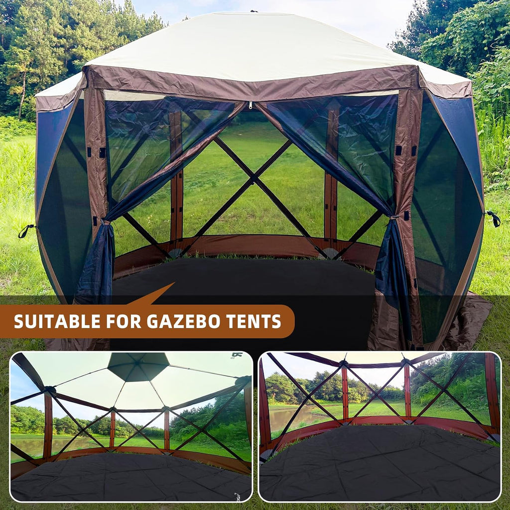 Clostnature 10/12FT Hexagonal Tent Footprint, Waterproof Camping Tarp