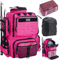 Goture Fishing Tackle Backpack with 4 3600 Tackle Boxes,2 Rod Holders