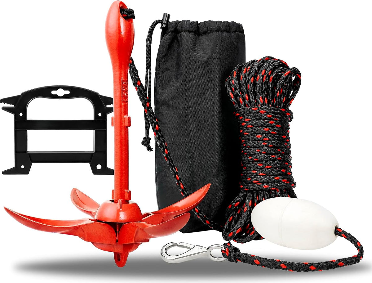 Young Marine Grapnel Anchor Kit for Small Boats, Kayaks, PWC, Jet Ski, Paddle Boards, etc. - 3.5 lbs