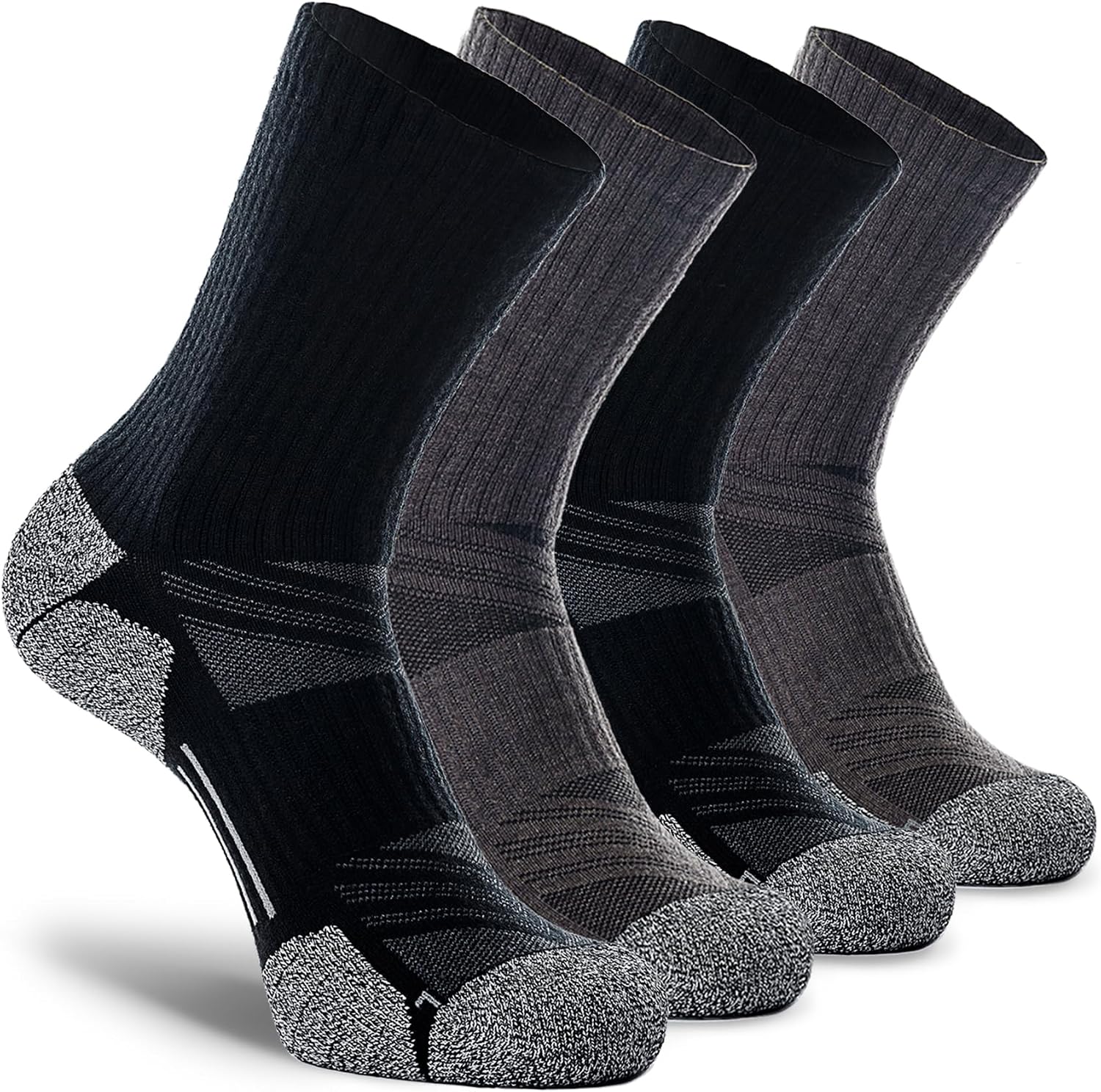 CWVLC Crew Hiking Socks, Cushion, Moisture Wicking, Arch Compression Boot Socks