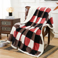 PU MEI Sherpa Blanket Twin Plaid Thick Bed Blanket, 60”*80” Super Soft Flannel Fuzzy Fleece Reversible Velvet Plush Warm Blanket for Couch (Black Red Check)