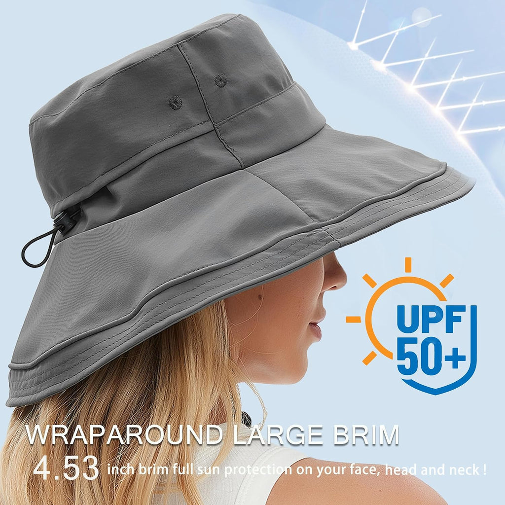 Sun Hats for Women UV Protection Wide Brim Hat with Ponytail Hole