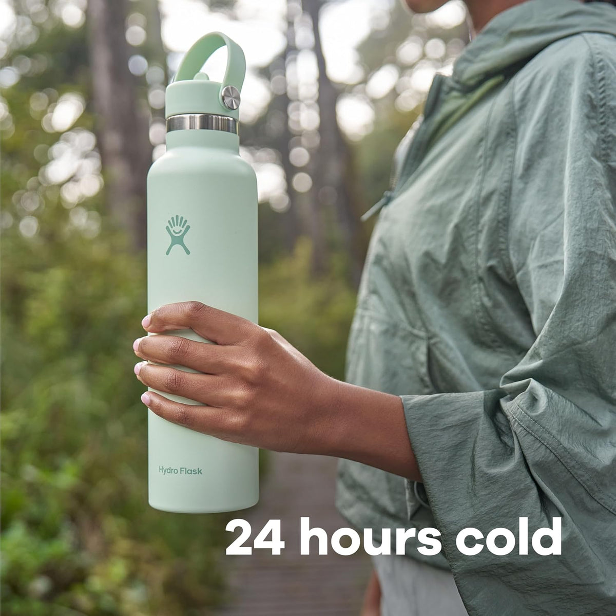 Hydro Flask Water Bottle - Insulated Stainless Steel - Straw Lid, Non Spill, Leakproof in 24 Oz Beachplum Purple