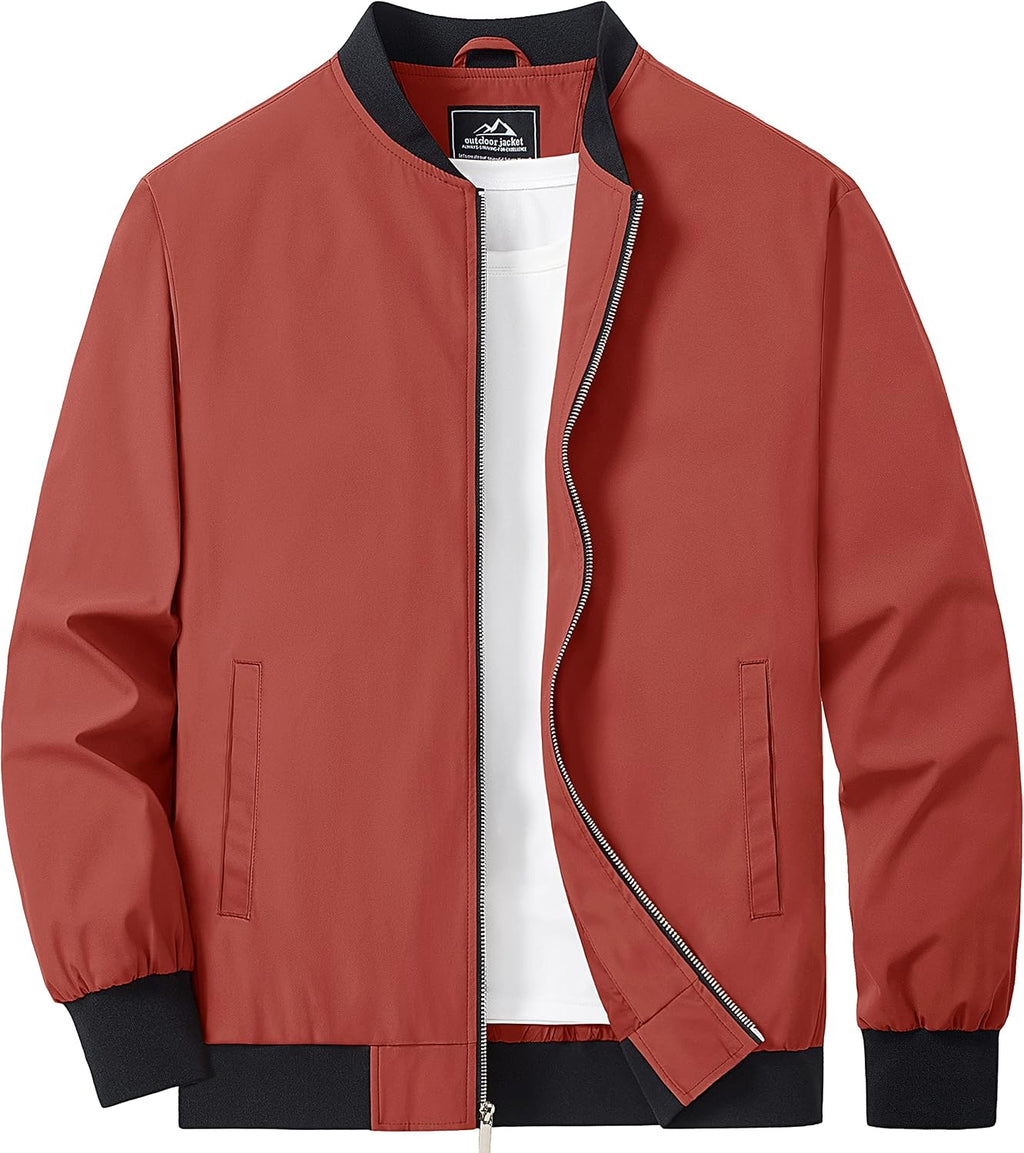 MAGCOMSEN Men's Bomber Jacket Lightweight Full Zip Windbreaker Jackets