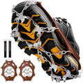 Crampons Ice Cleats Traction Snow Grips for Boots Shoes Women Men Anti Slip 19 Stainless Steel Spikes Safe Protect for Hiking Fishing Walking Climbing Mountaineering