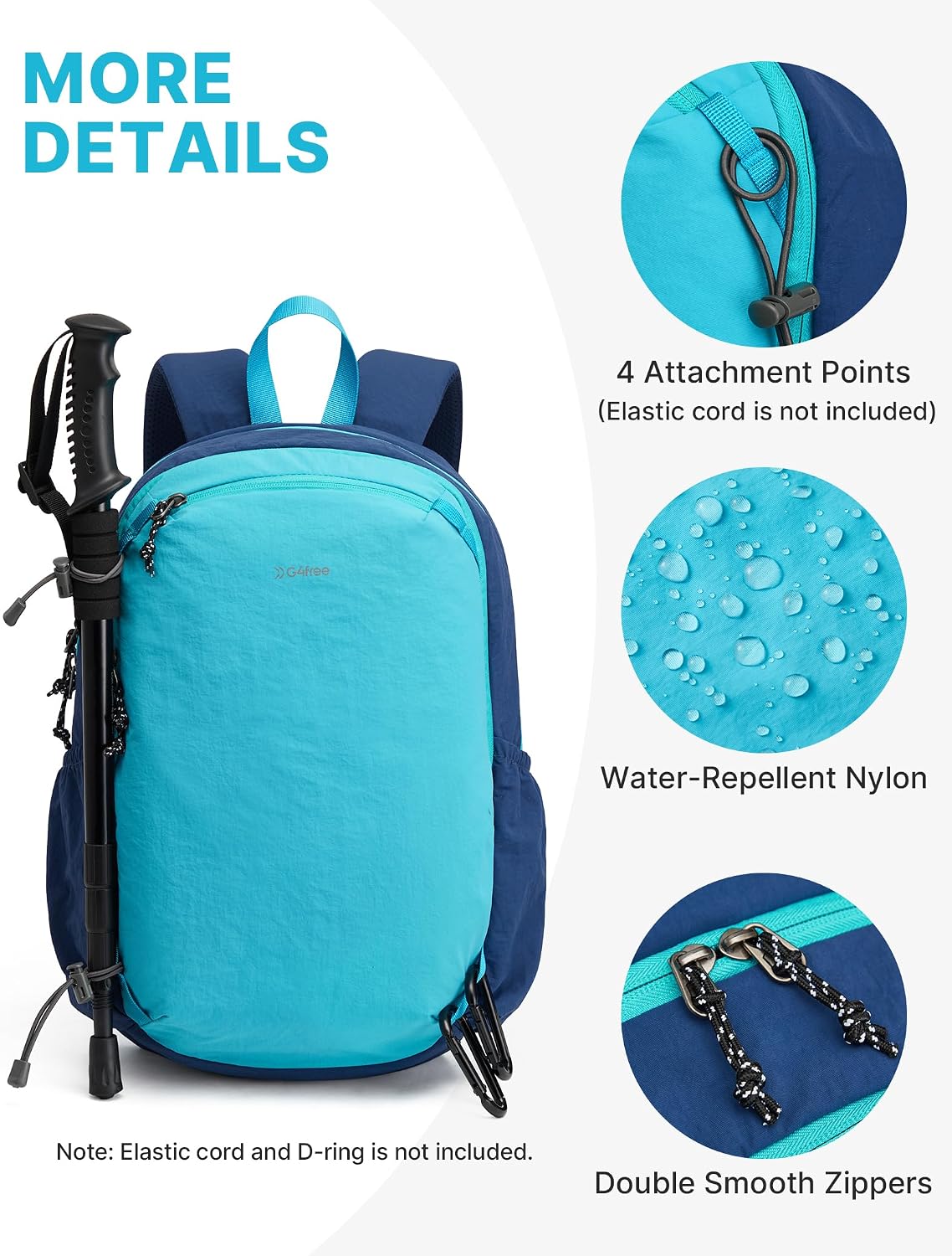 G4Free 15L Hiking Backpack Lightweight Small Daypack for Women Men