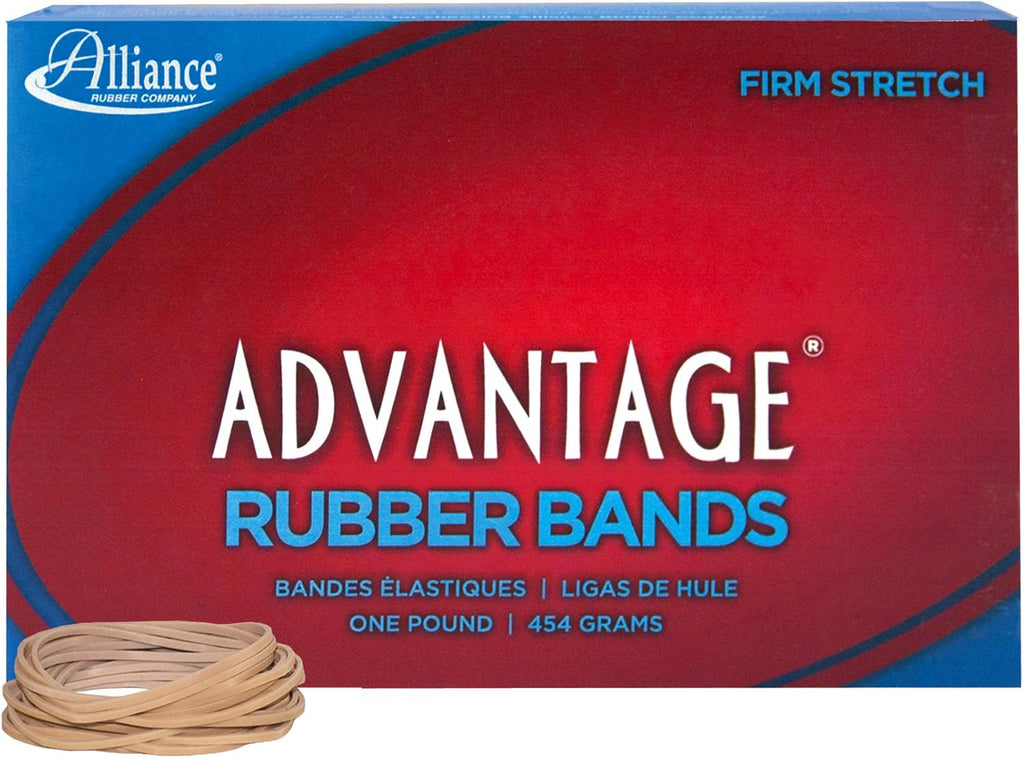 Alliance Rubber 26324 Advantage Rubber Bands Size #32, 1 lb Bag Contains Approx. 700 Bands (3" x 1/8", Natural Crepe) , Beige