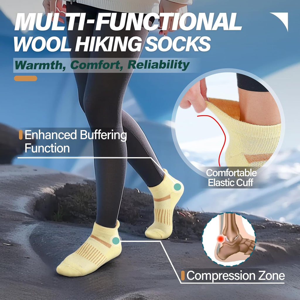 Anlisim Merino Wool Ankle Running Hiking Socks for Women and Men