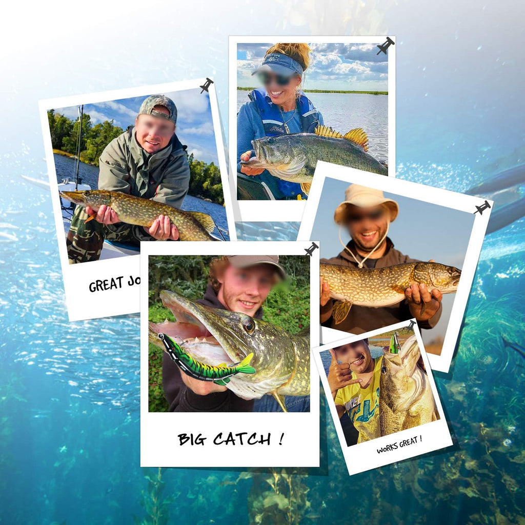 TRUSCEND Swimmax Easy Catch Fishing Lures with BKK Hooks, Wiggling, Vibrating, Rattling and Gurgling for More Bite, Heavy-Duty Dyneema Fiber Jointed Swimbaits for Bass, Trout, Walleye, Crappie, Pike