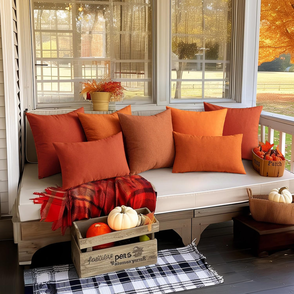 MIULEE Decorative Outdoor Pillow Covers Fall 18x18 Bright Orange