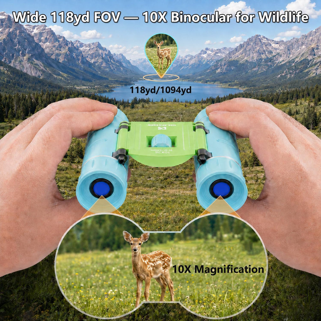 10x25 Binoculars for Adults Kids Waterproof Compact Bird Watching