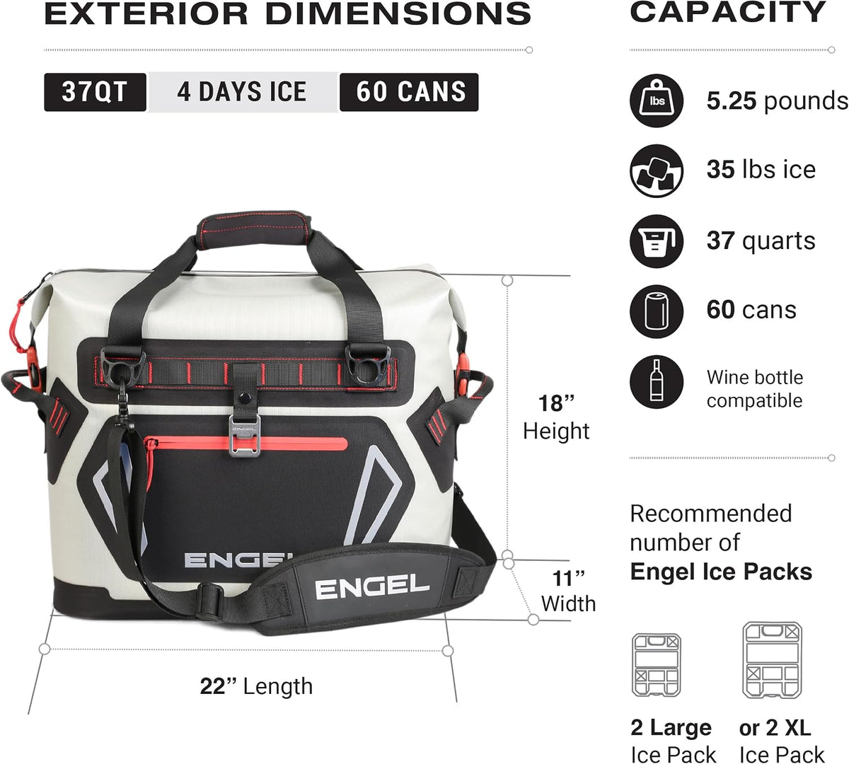 Engel HD30 32 Qt High Performance Soft-Sided Tote Cooler Bag