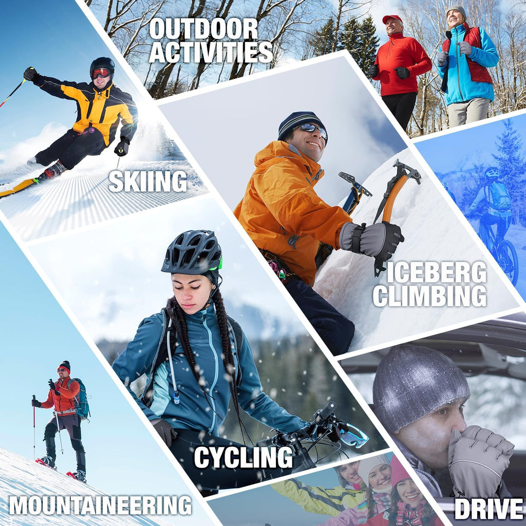 Fratres Winter Ski Gloves for Men and Women,Windproof Cold Weather Thermal with Touchscreen Fingers for Outdoor Sports