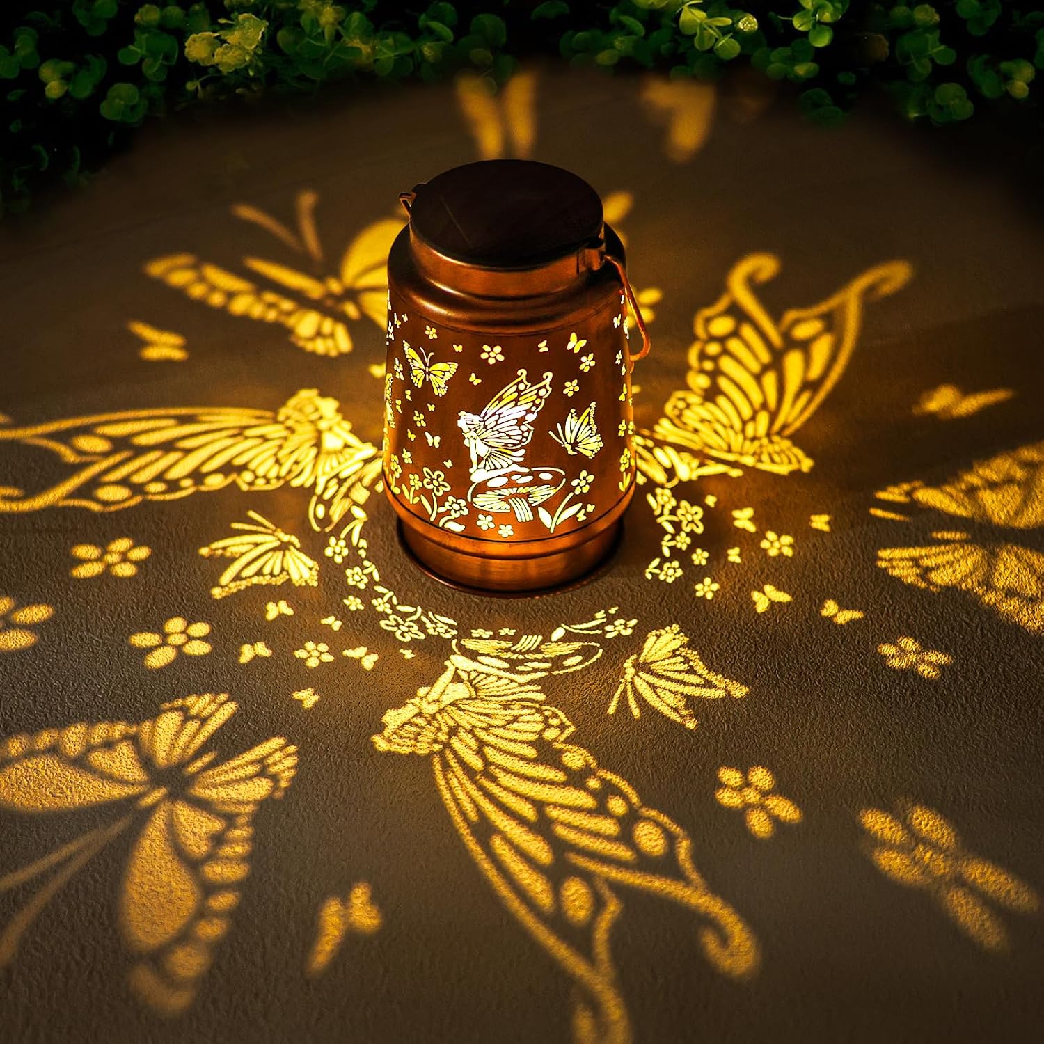 Fairy Solar Lanterns Outdoor Waterproof,Hanging Solar Lights Gifts for Women Mom Grandma Metal Decorative LED Lantern Outside for Yard,Patio,Lawn,Porch,Backyard,Garden Decor