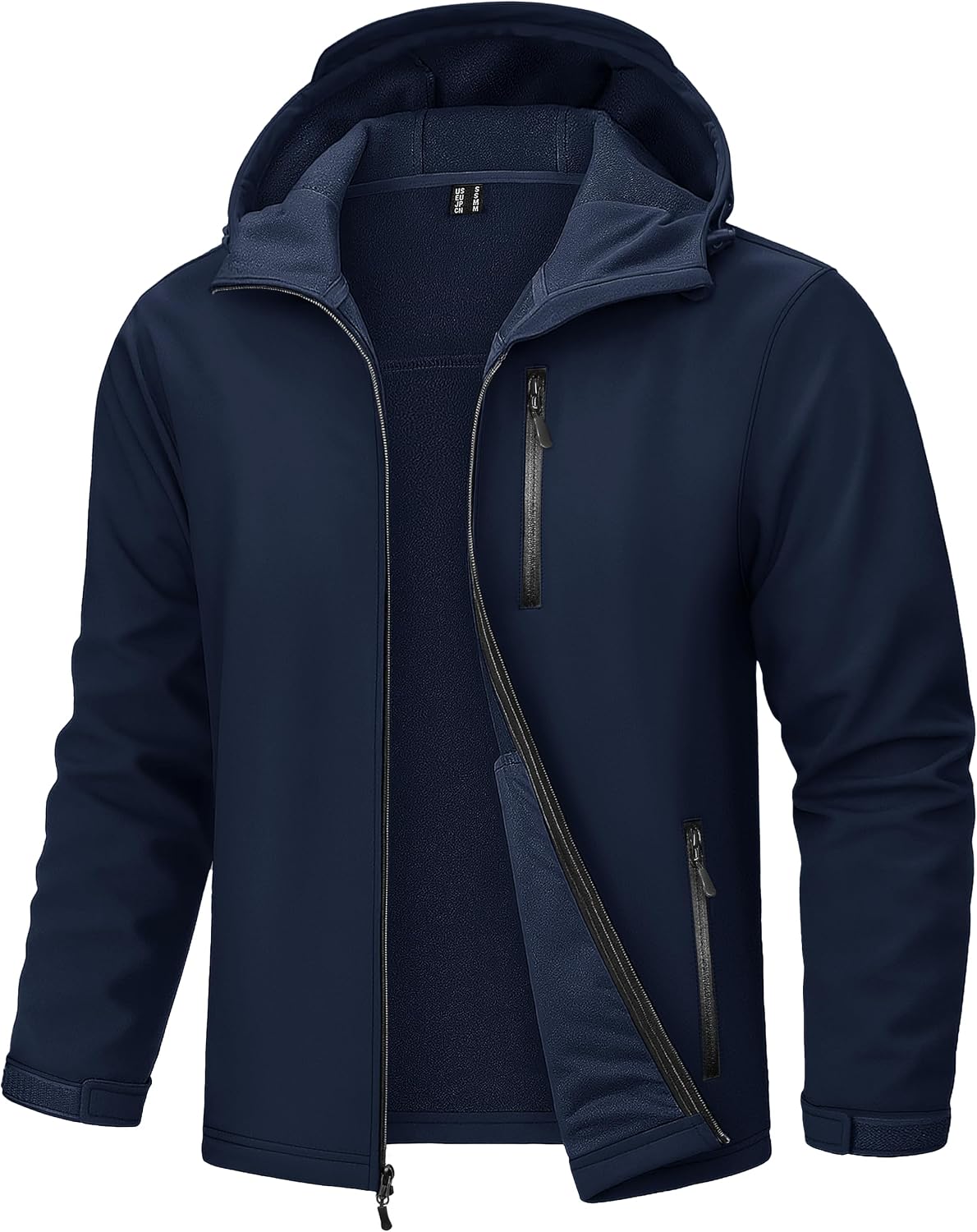 TACVASEN Mens Hooded Fleece Lined Waterproof Softshell Jacket Lightweight
