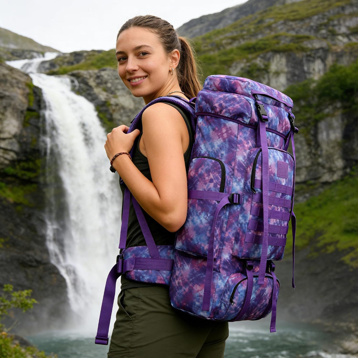 Hiking Backpack for Men 70L/100L Camping Backpack Military Rucksack Molle 3 Days Assault Pack for Climbing