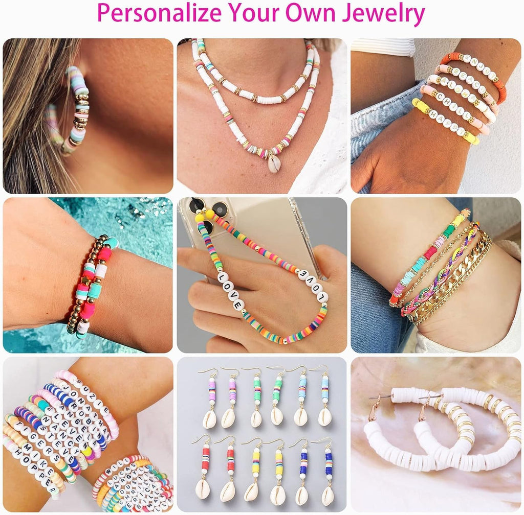 Friendship Bracelet Kit, 14,000pcs 48 Colors Bracelet Making Kit Clay Beads with Number Letter Bead Set Concert Merch Arts and Crafts Gifts for Kids Teen Girls Jewelry Making Supplies Bracelet Maker