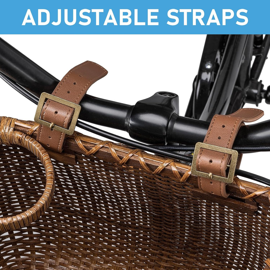 CXWXC Bike Basket - Handmade Rattan Bike Baskets for Girls Women
