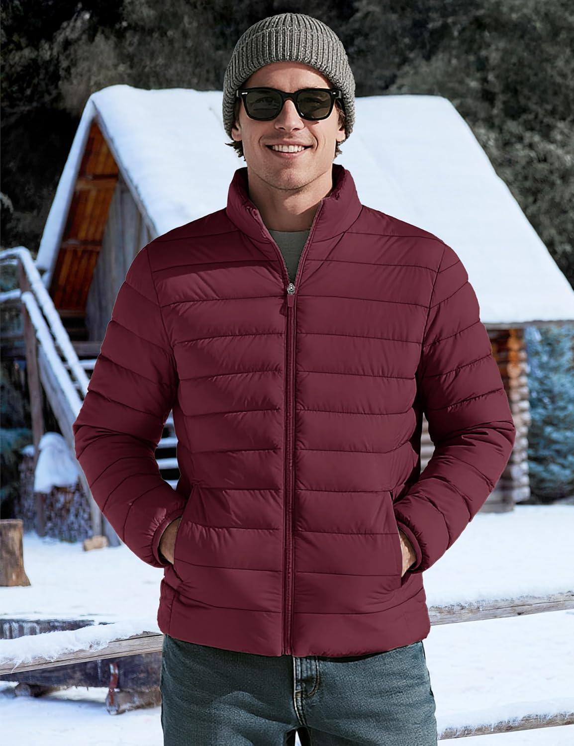 TACVASEN Men's Lightweight Puffer Jacket Quilted Insulated Winter Coat