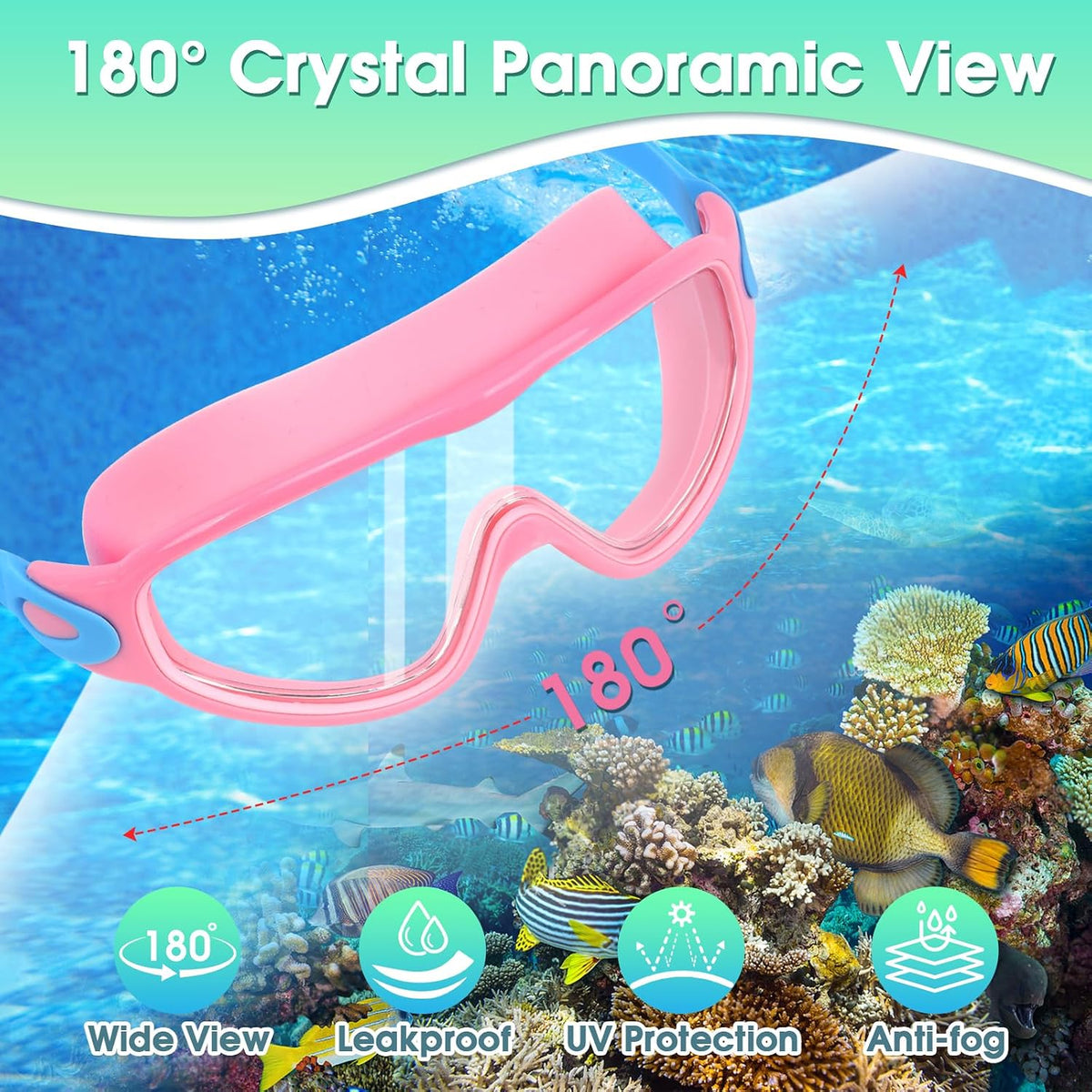 2 Pack Kids Swimming Goggles Anti-fog Swim Goggles Toddler Girls Boys 3-15