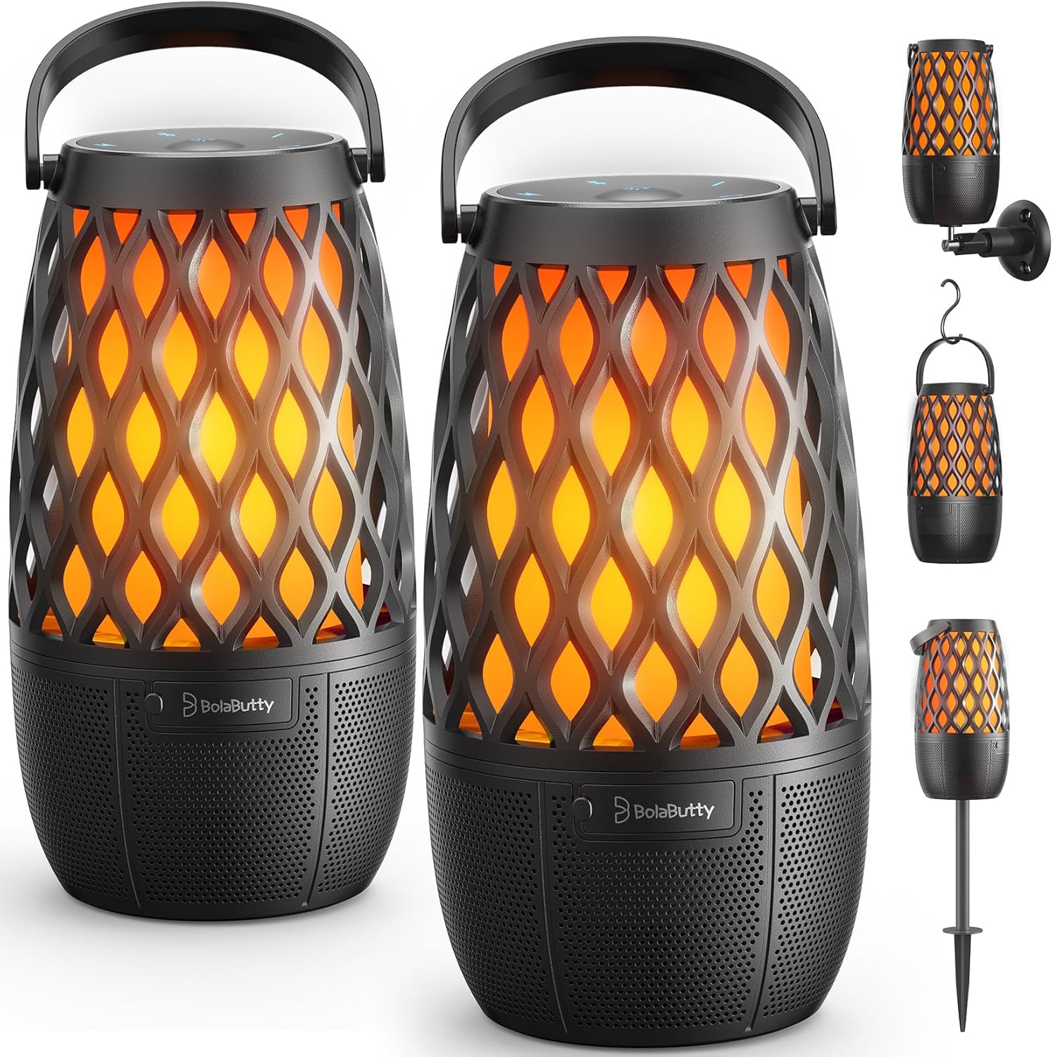 Outdoor Speakers with Ligths Gifts for Men Multi-Sync up to 100 Speakers | IPX5 Waterproof, HD Stereo Sound, Auto-Pairing, House Warming Gifts, Lanterns for Camp|Patio|Pool|Yard, Cool Stuff