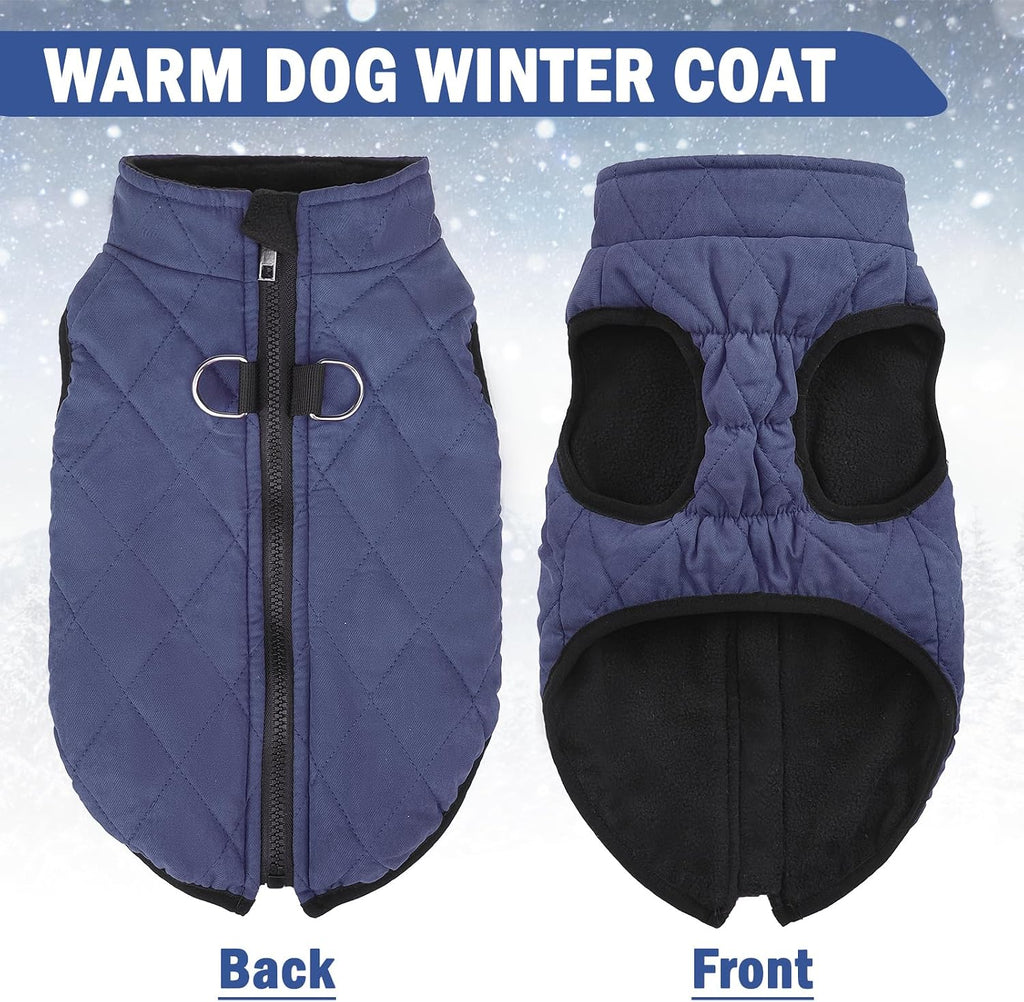 SCENEREAL Winter Dog Vest Coat with Built-in Harness