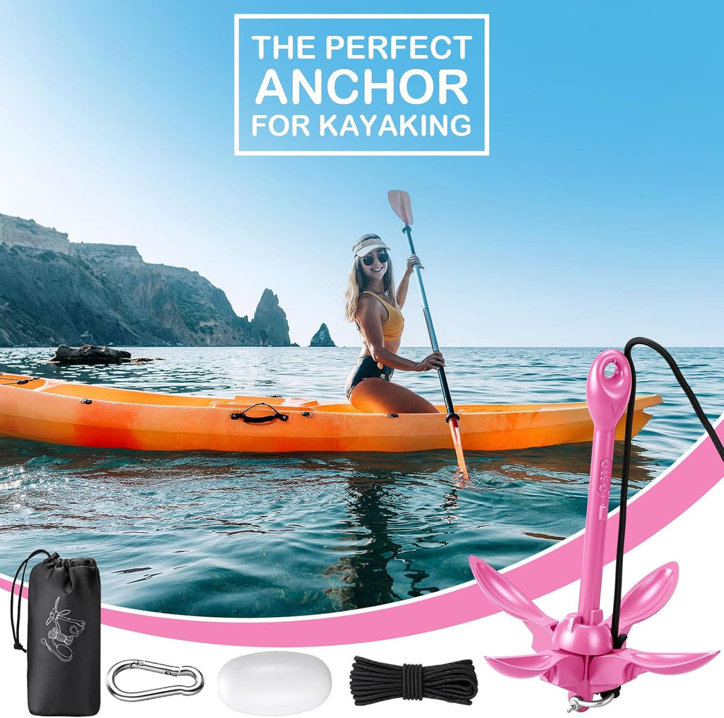 MorningRo Folding Grapnel Anchor Kit, Kayak 40ft Rope