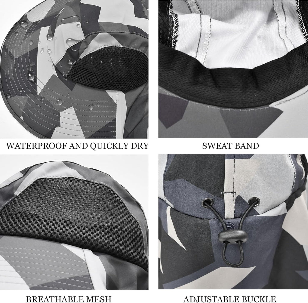 Sun Hat for Men Women with Neck Flap,UPF 50+ UV Protection Fishing Hat