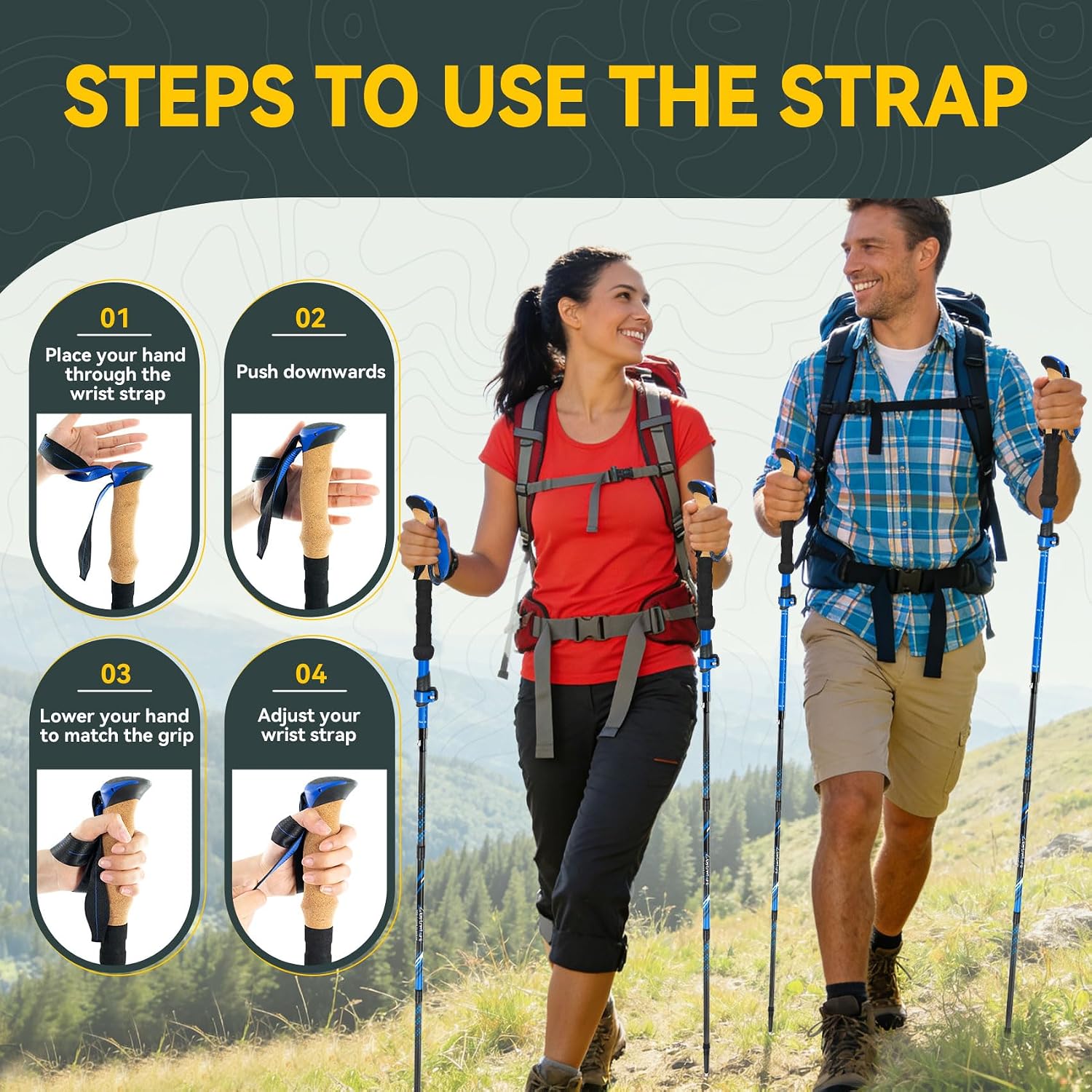 Clostnature Carbon Fiber Collapsible Trekking Poles for Hiking, Walking