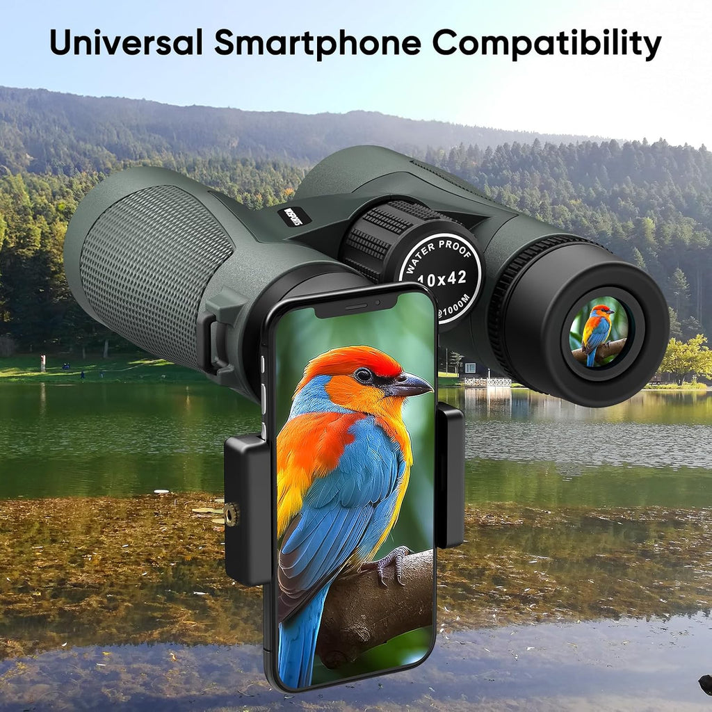 WOSPORTS 10x42 Binoculars for Adults, IP67 Waterproof Binoculars