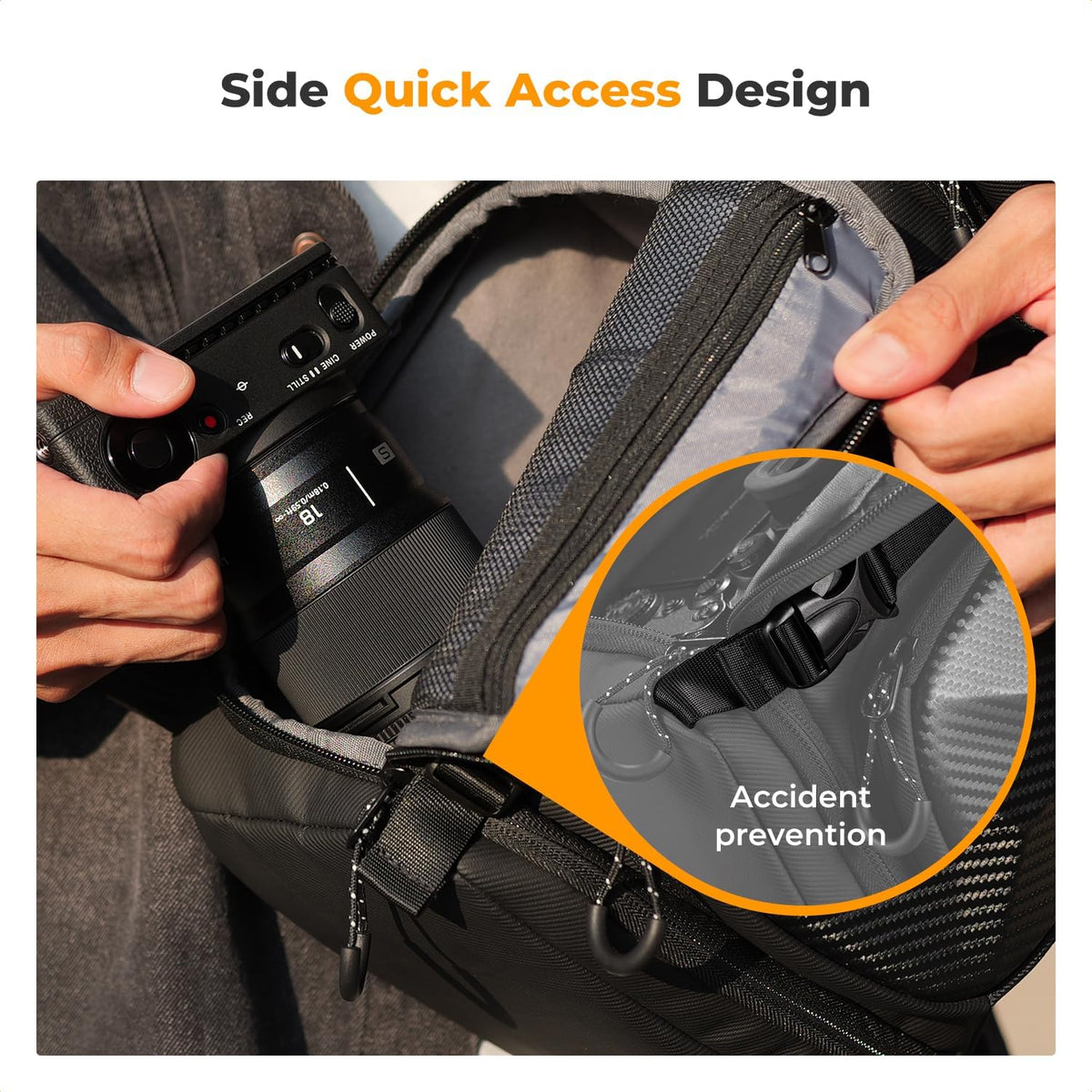 K&F CONCEPT Hardshell Camera Sling Bag, 10L EVA Case with Tripod Holder