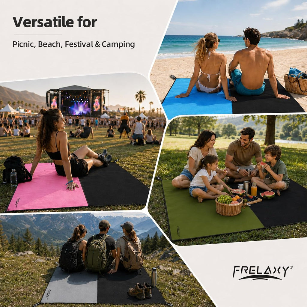 Frelaxy Pocket Picnic Blanket, Waterproof Blanket for Beach Festival