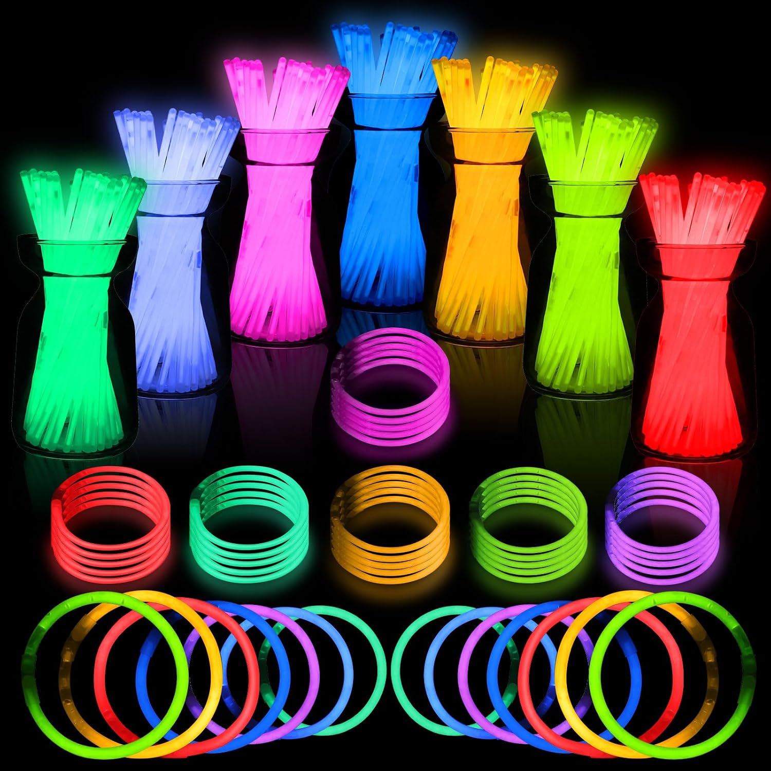 JICUICUI Glow Sticks Bulk Party Pack 500PRO Glow in the Dark Party Supplies