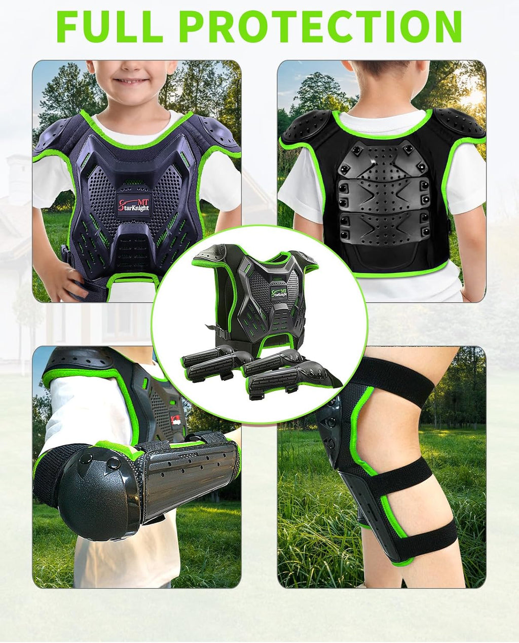 StarknightMT 3-10 Kids Dirt Bike Gear Motocross Chest Protector Adjustable